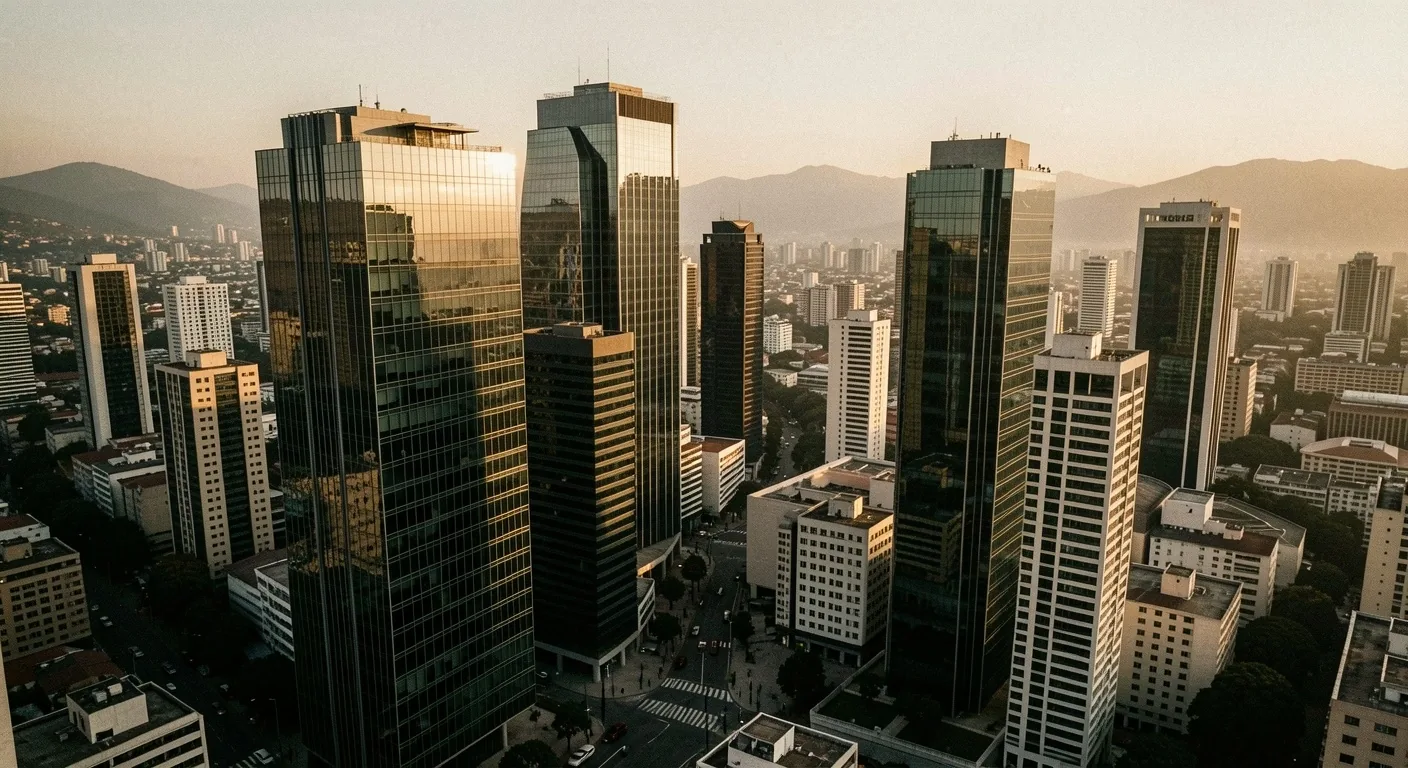 Distrito financiero de Bogotá al amanecer