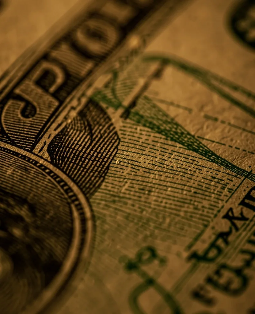 Textura macro de billete de dólar